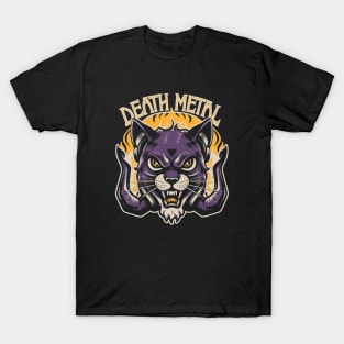 Death Metal Satanic Baphomet Cat T-Shirt